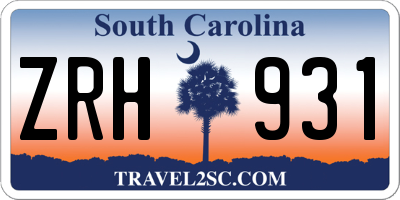 SC license plate ZRH931