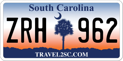 SC license plate ZRH962