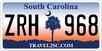 SC license plate ZRH968