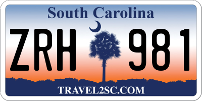 SC license plate ZRH981