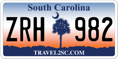 SC license plate ZRH982