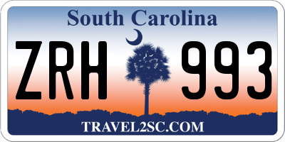 SC license plate ZRH993