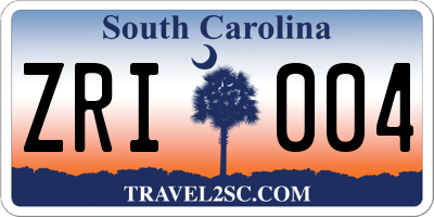 SC license plate ZRI004