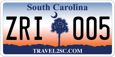 SC license plate ZRI005