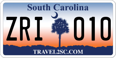 SC license plate ZRI010