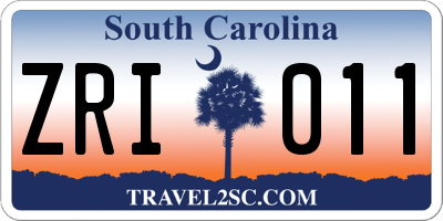 SC license plate ZRI011