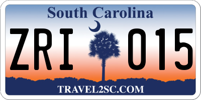 SC license plate ZRI015