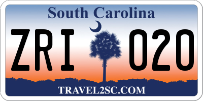 SC license plate ZRI020