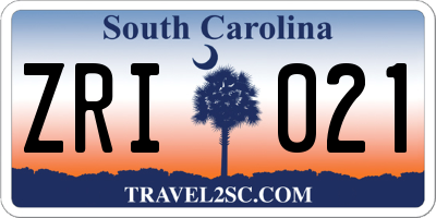 SC license plate ZRI021
