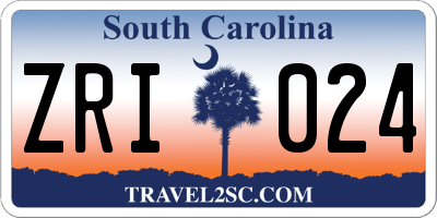 SC license plate ZRI024