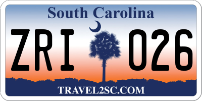 SC license plate ZRI026