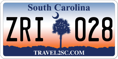 SC license plate ZRI028
