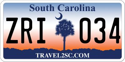 SC license plate ZRI034