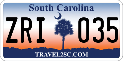 SC license plate ZRI035