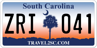 SC license plate ZRI041