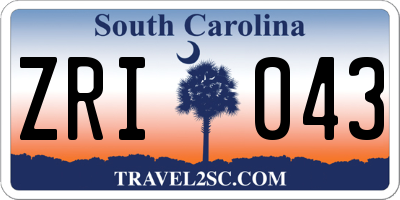 SC license plate ZRI043