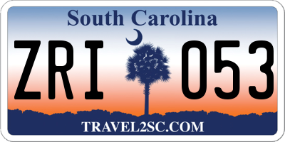 SC license plate ZRI053