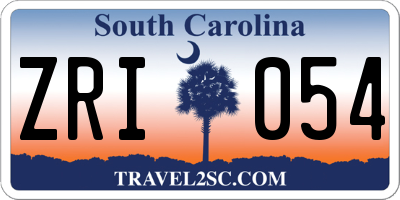 SC license plate ZRI054