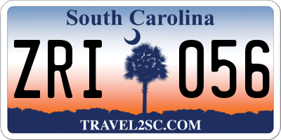 SC license plate ZRI056