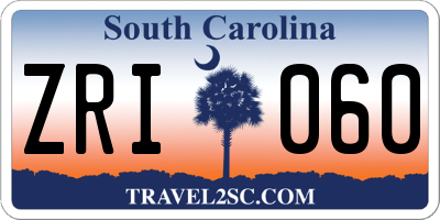 SC license plate ZRI060