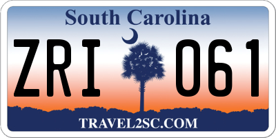 SC license plate ZRI061