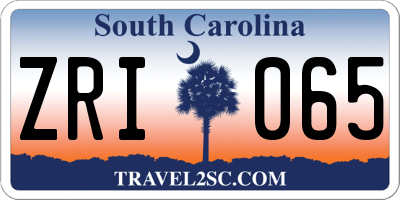 SC license plate ZRI065