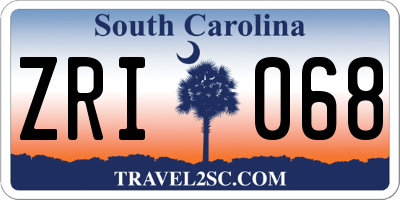 SC license plate ZRI068