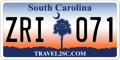 SC license plate ZRI071