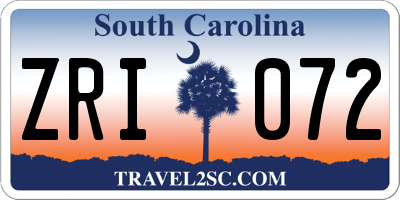 SC license plate ZRI072