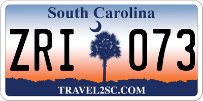 SC license plate ZRI073