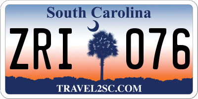 SC license plate ZRI076