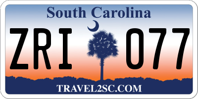 SC license plate ZRI077