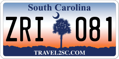 SC license plate ZRI081