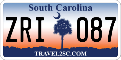 SC license plate ZRI087
