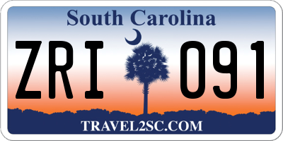 SC license plate ZRI091