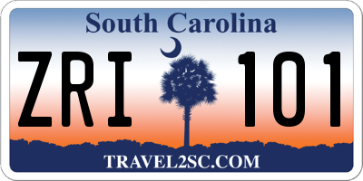 SC license plate ZRI101
