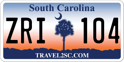 SC license plate ZRI104