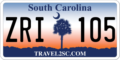SC license plate ZRI105