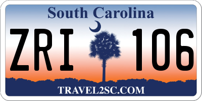 SC license plate ZRI106
