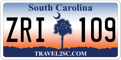 SC license plate ZRI109