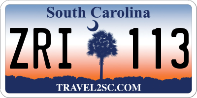 SC license plate ZRI113