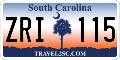 SC license plate ZRI115