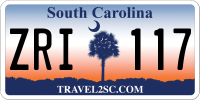 SC license plate ZRI117