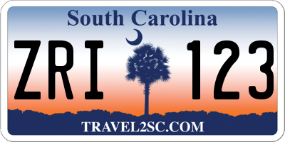 SC license plate ZRI123