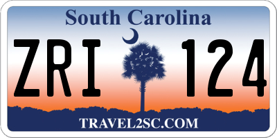 SC license plate ZRI124