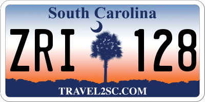 SC license plate ZRI128
