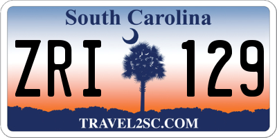 SC license plate ZRI129