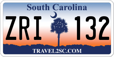 SC license plate ZRI132