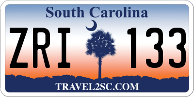 SC license plate ZRI133