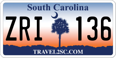 SC license plate ZRI136